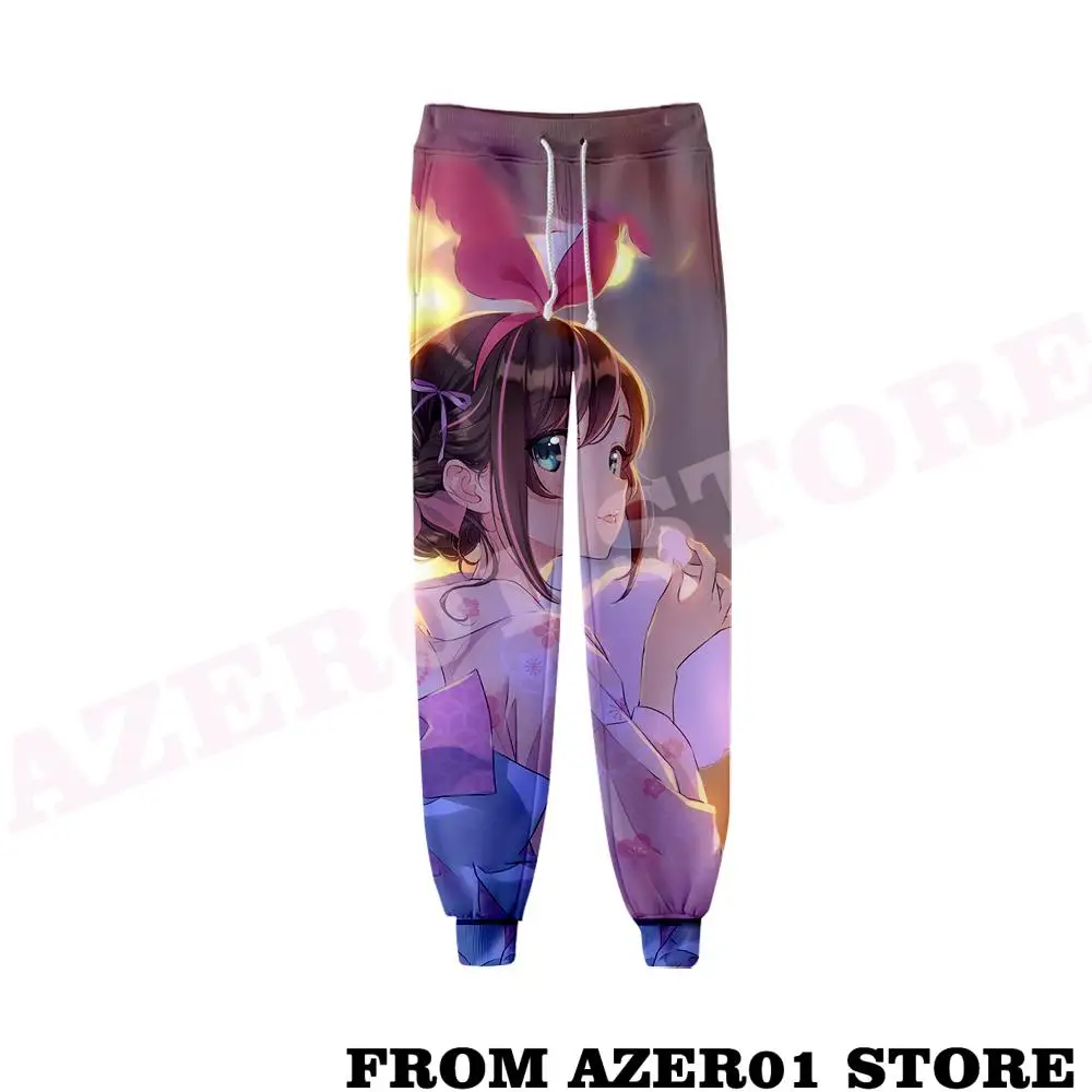 HOLOLIVE VTuber Kizuna AI Merch Sweatpants 3D Men/Women Neutral Threaded Bunched Trousers Kawaii Threaded Bunched Leg Pants