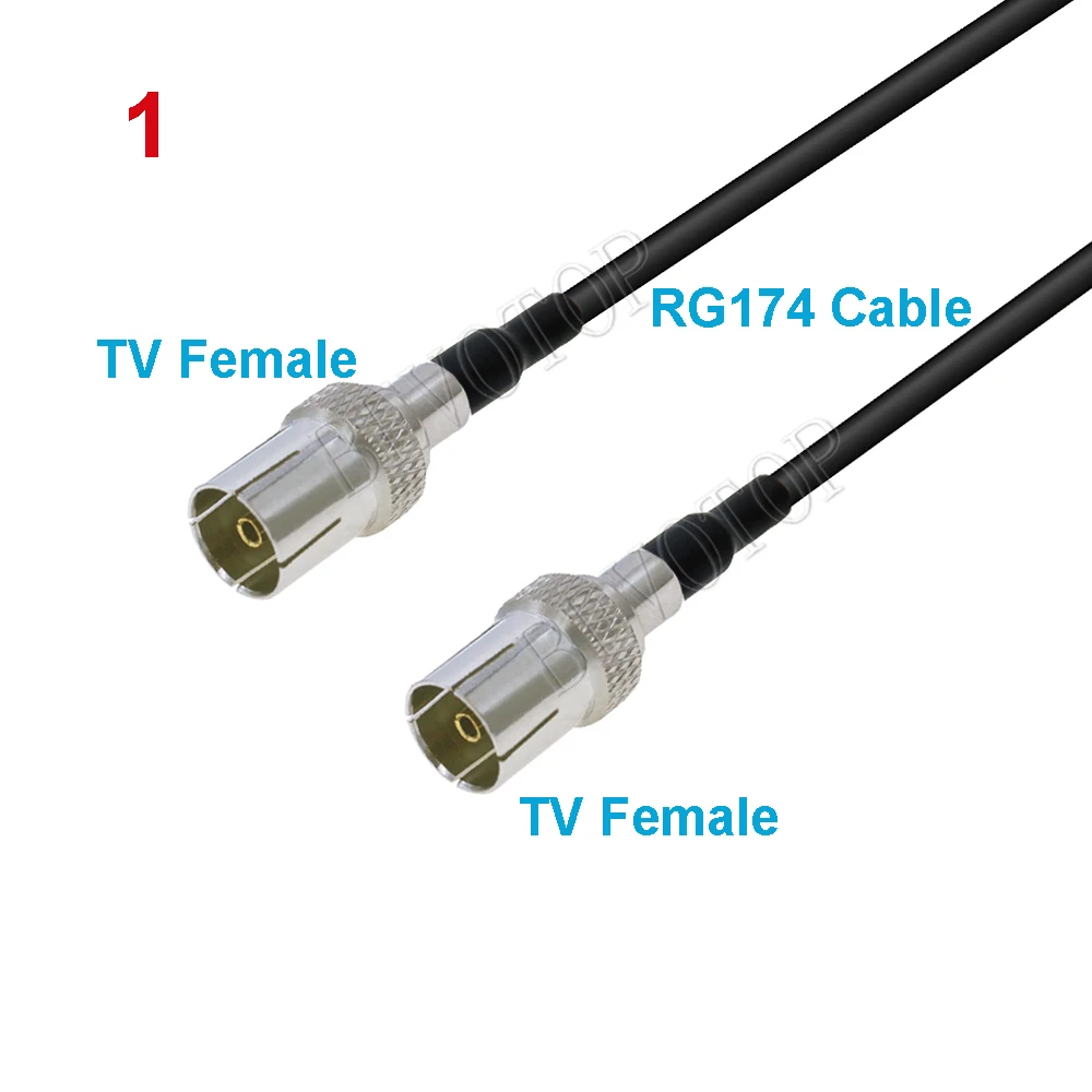 1Pcs RF TV Aerial Coaxial Cable 90Degree Male to Female Satellite Antenna RG174Cable 50 Ohm Pigtail RF Coax Jumper Cable Adapter