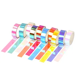 10 Pcs Multicolor Scrapbooking Decoration Waterproof Plastic Tape Laser Colour Gradient Masking Tape Student Stationery Sticker