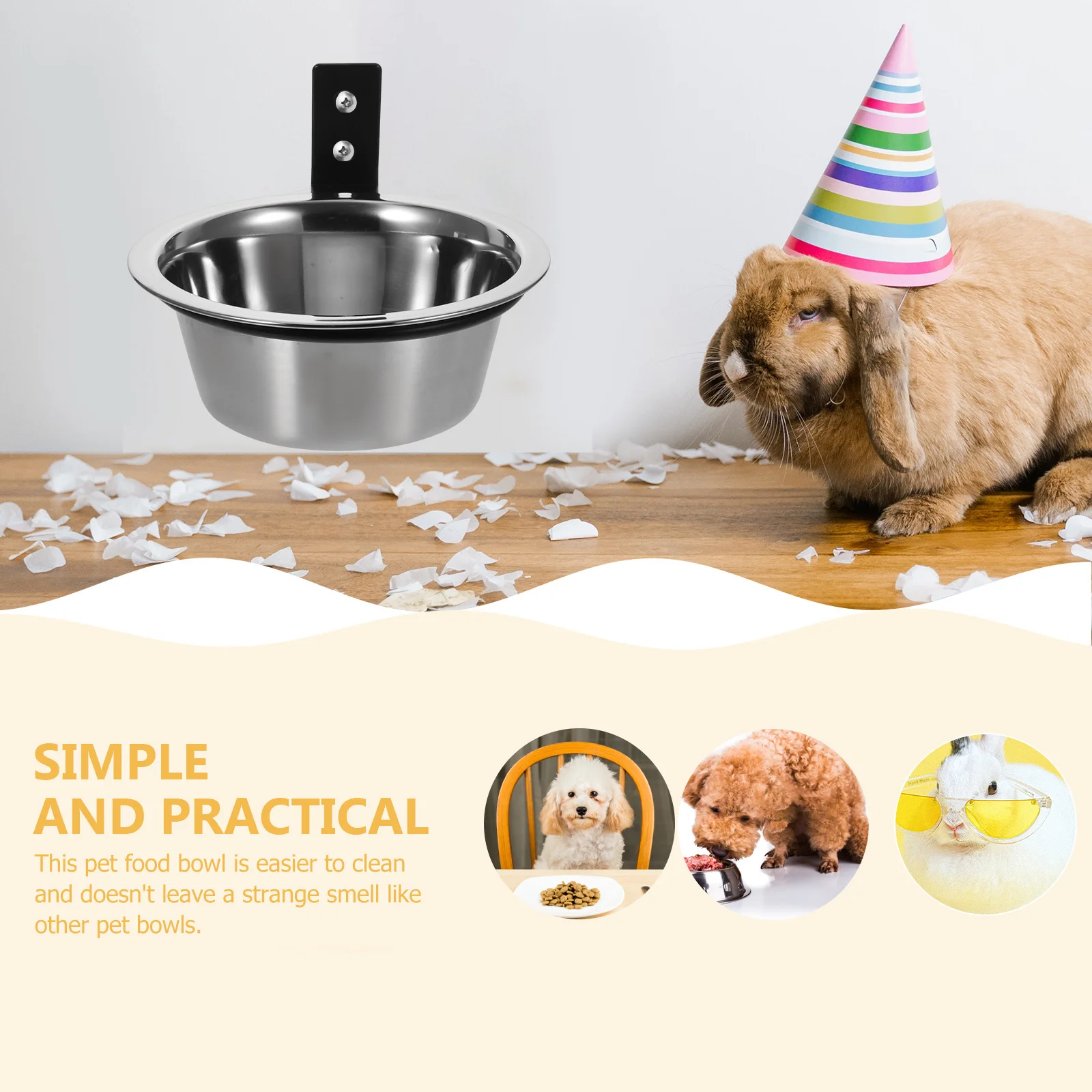 

1Set Raised Elevated Dog Feeding Bowl Stainless Steel Bite Resistant Water Food Dish Smooth Surface Easy Cleaning