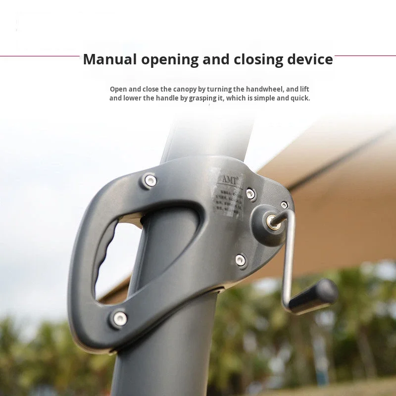 *& Large Outdoor Aluminum Alloy Curved Back Hanging Sunshade Umbrella Base Versatile Design Luxury Beach Outdoor Furniture Rotat