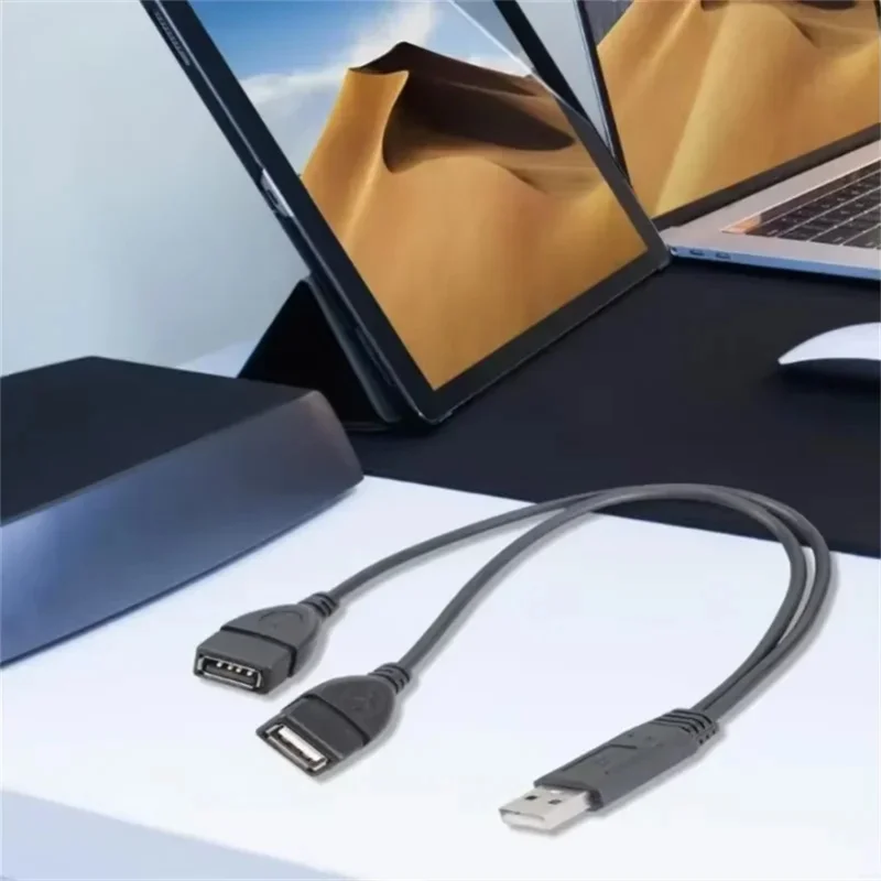 1-6pcs USB 2.0 Extension Cable Splitter Y Cable 1 Male To 2 Female Extension Cord Adapter Converter for PC Car Data Transmission