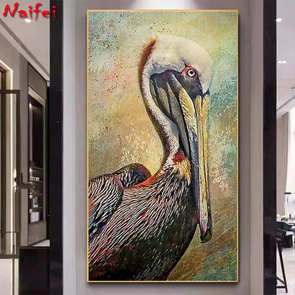 5d Diamond Painting Full Square Brown Pelican Fantasy Art Bbird Animals Diamond Embroidery Sale Home Decoration DIY Mosaic,