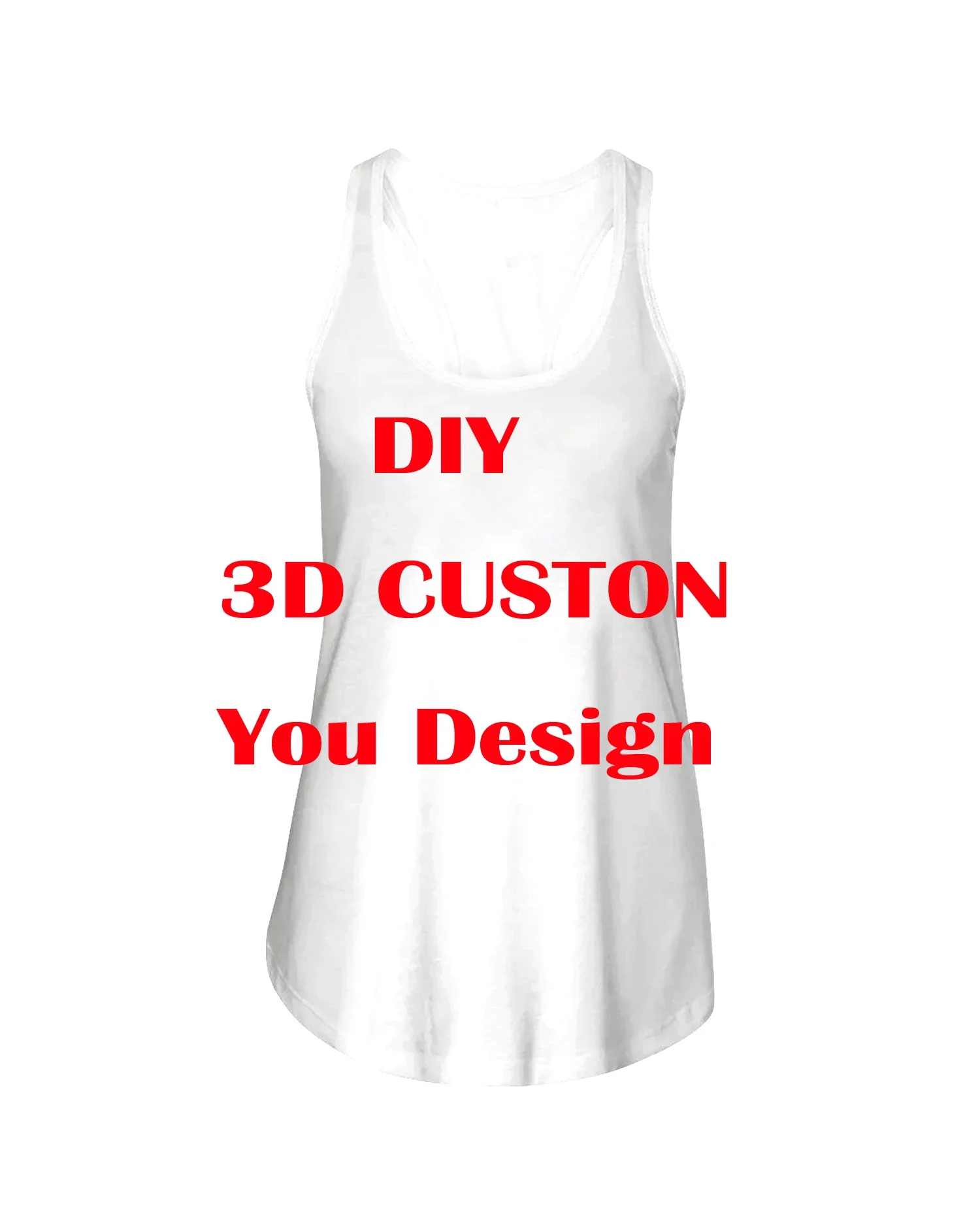 MCDV-DIY playera con estampado 3D para mujer, camiseta sin mangas con diseño personalizado, sexy, espalda de nadador