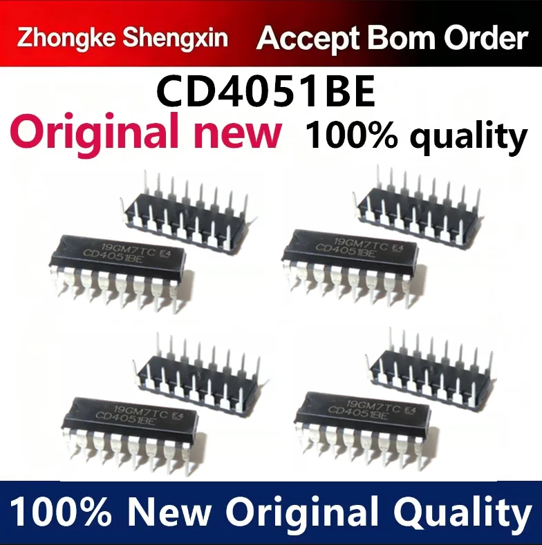 （5pcs-100pcs）New imported original CD4051BE DIP16 in-line one out of eight analog switch IC