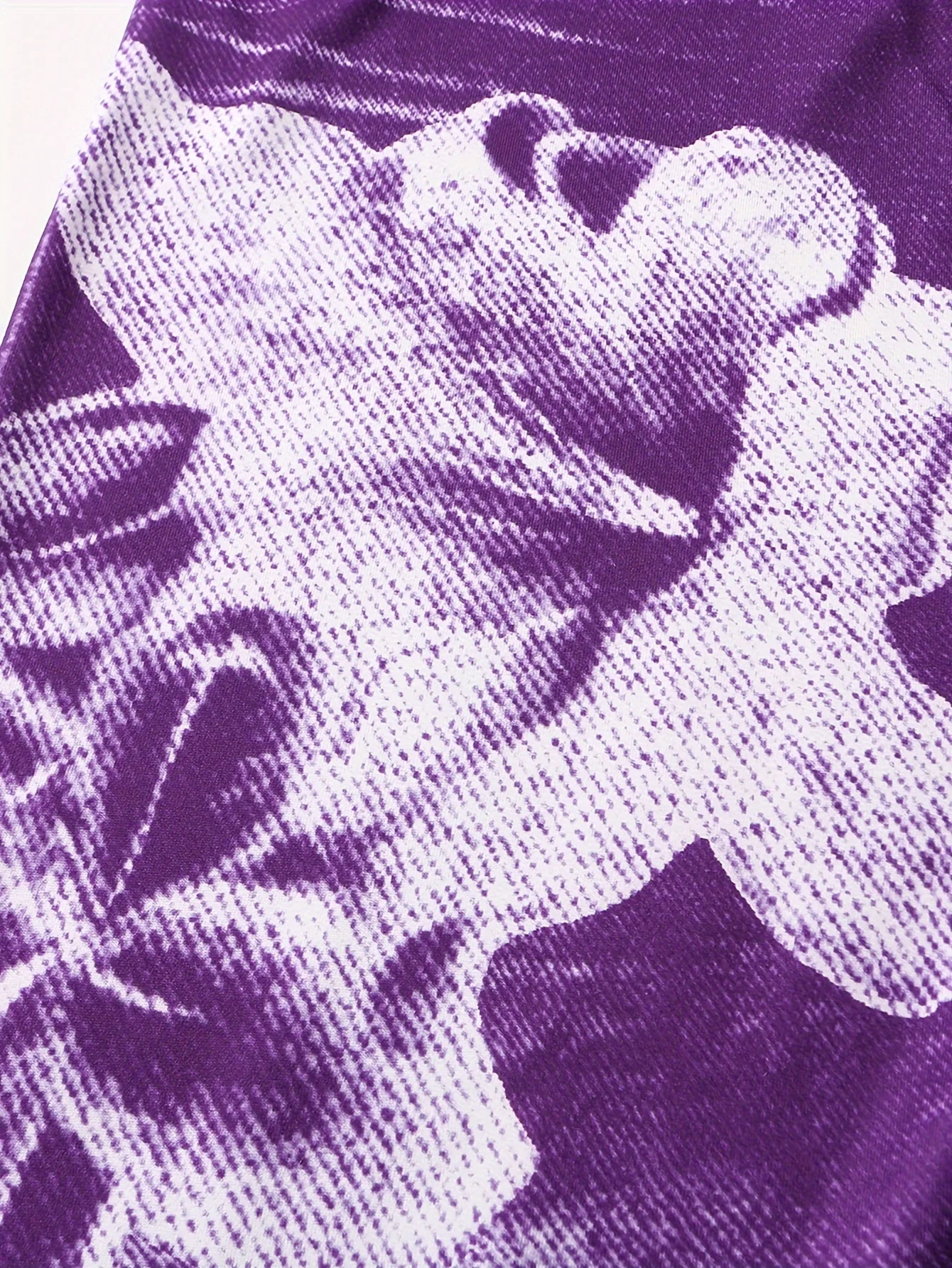 Short ajusté en Denim violet imprimé fleur de lys, Leggings décontractés pour femmes, haute élasticité et confort