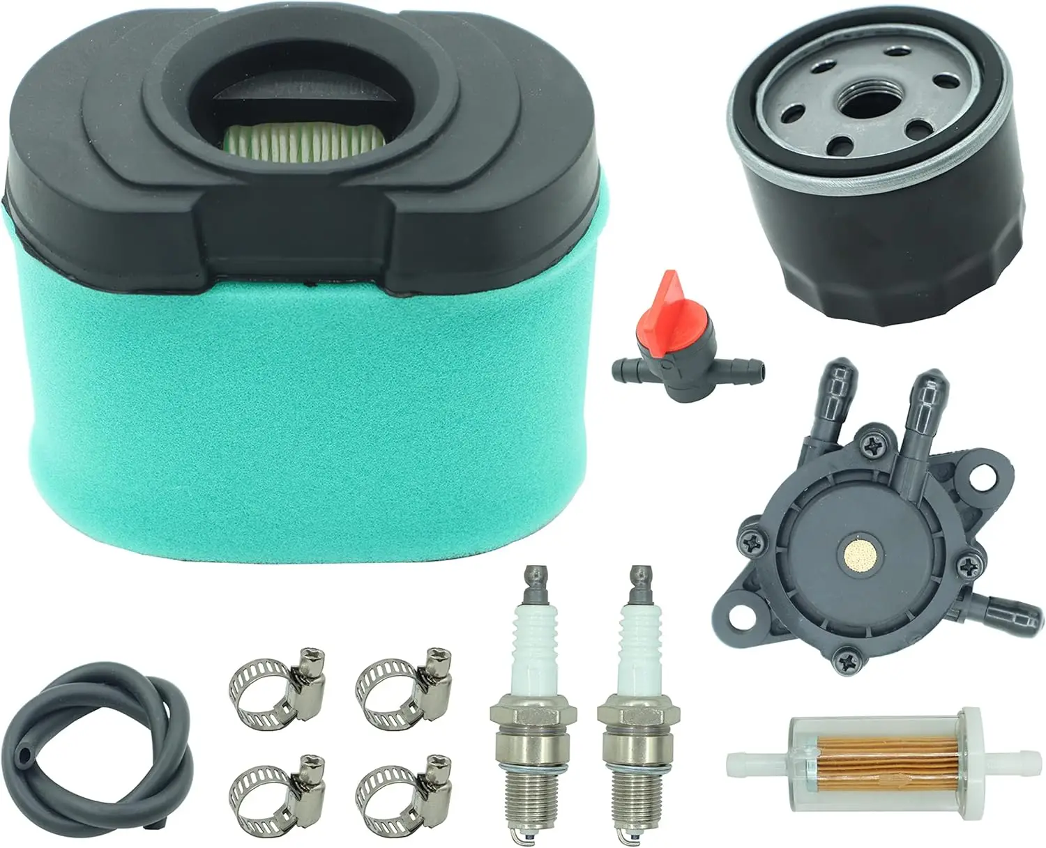 792105 Air Filter with 492932 Oil Filter Compatible with for BS 407777 Engine, for JD MIU11515 Lawn Mower air filter tune up kit