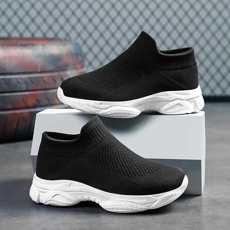

Children's fashion comfortable breathable non-slip shoes with one pedal flying woven socks