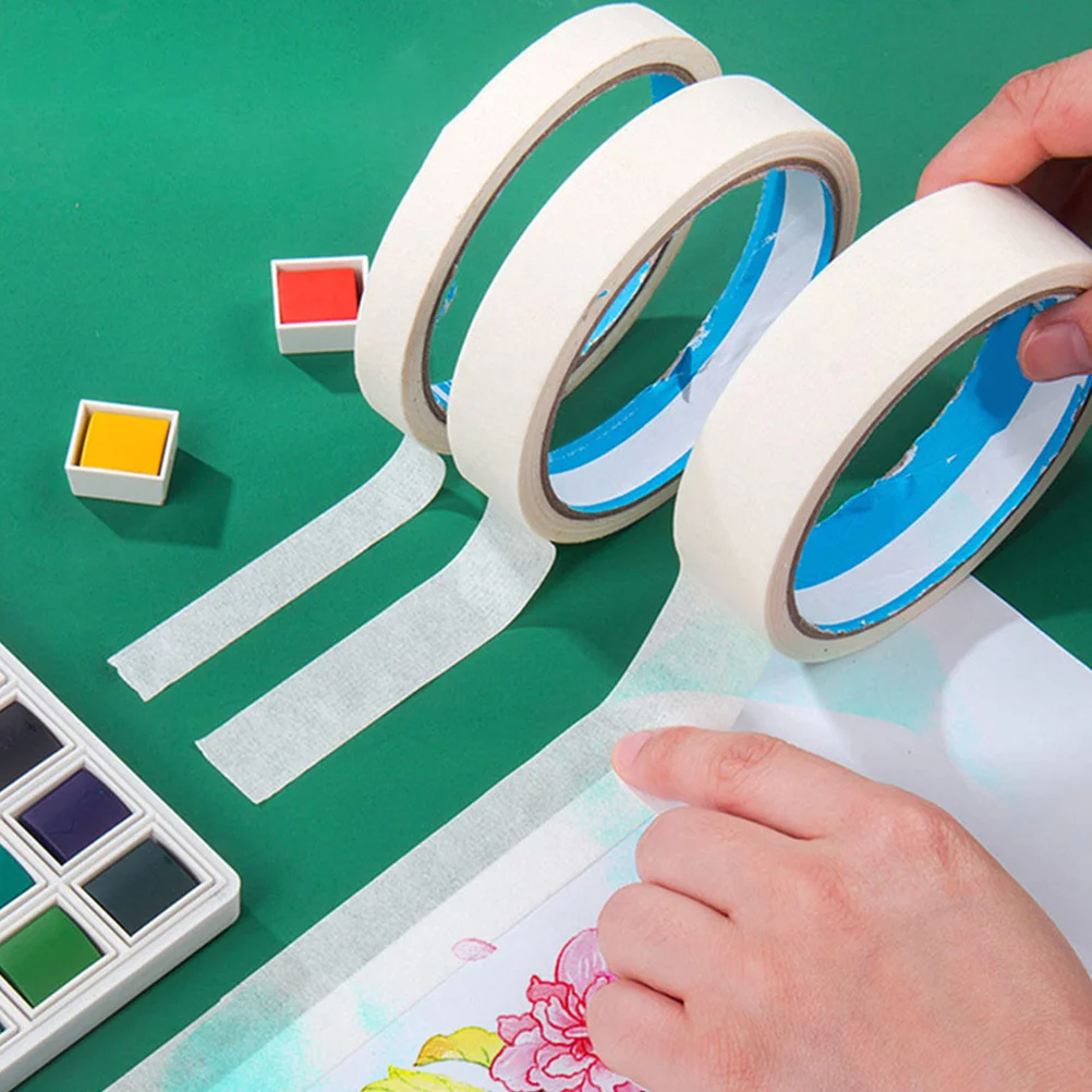 

4 Rolls Art Paper Tape for DIY Painting Masking Labeling Easy Peel Strong Adhesion Craft Tapes Masking Tape Writable Tapes