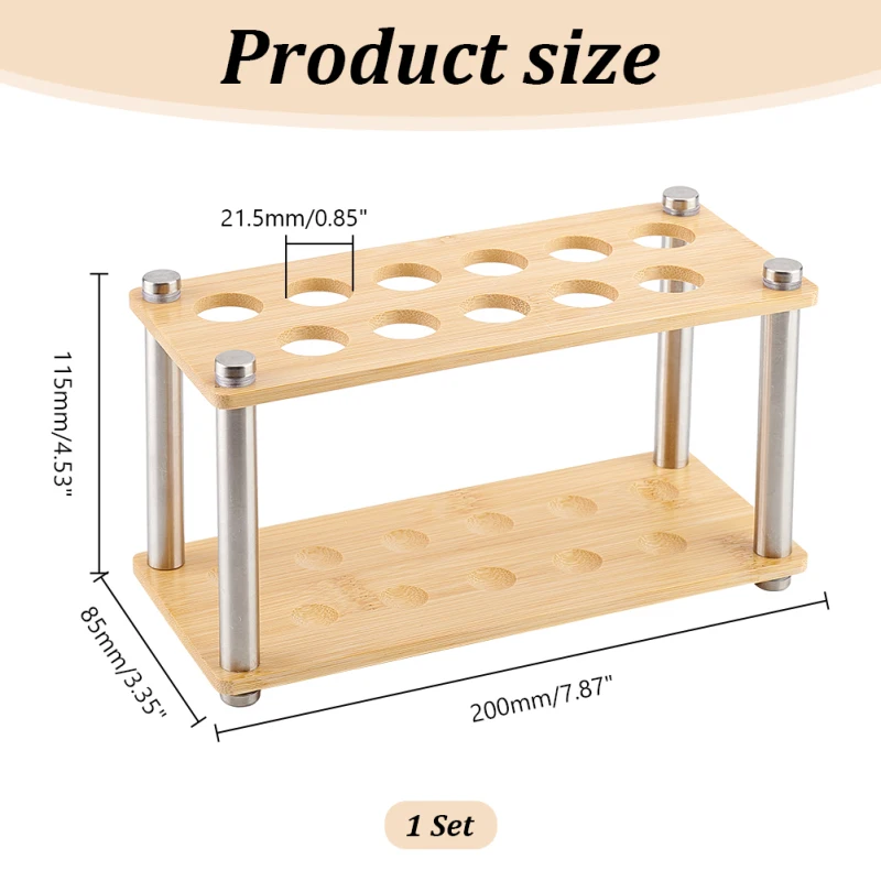 1 Set Bamboo Test Tube Rack  Lab Test Tube Holder for Test Tubes Lab Test Tube Rack for Scientific Experiments Wood Spice Rack
