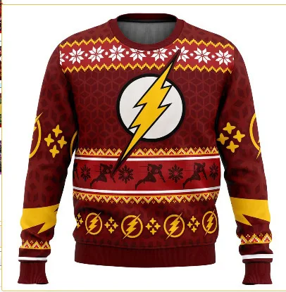 Fun and ugly Christmas sweaters, fashionable holiday Christmas 3D printed sweatshirts, men's trend streetwear, pullover tops