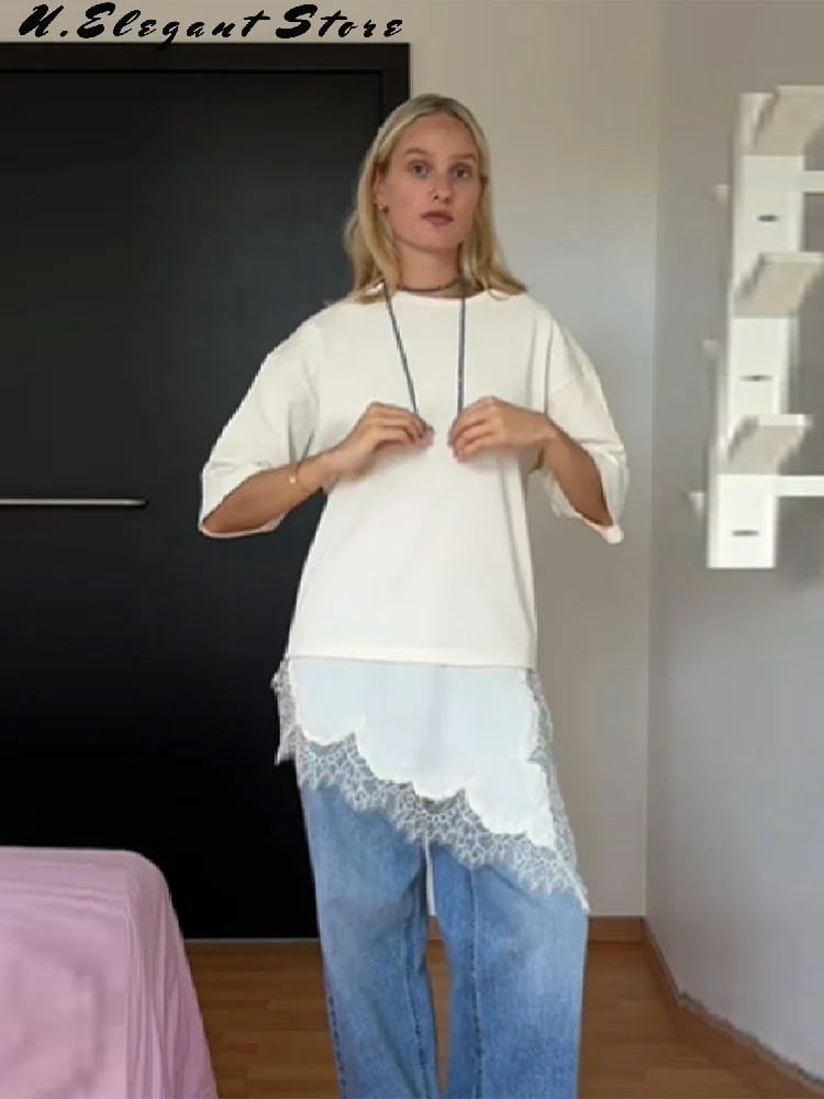 

Новые женские однотонные мягкие футболки с короткими рукавами, шикарная однотонная повседневная блузка, универсальные свободные топы 2025 года, новая женская модная верхняя одежда