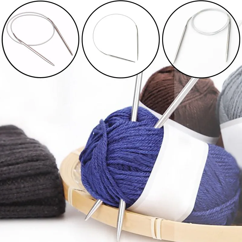 Stainless Steel Circular Knitting Needle Set, Including 2/2.5/3/4/5/6/7/8mm, Thick Loop Tools for Knitting Sweaters, Scarves, Hats, Gloves, Socks, Etc., DIY Crafts, Mother's Day Gift - 8 Pieces view 6