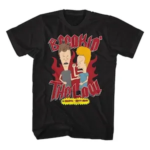 Beavis and Butt-Head Breakin The Law Black T-Shirt