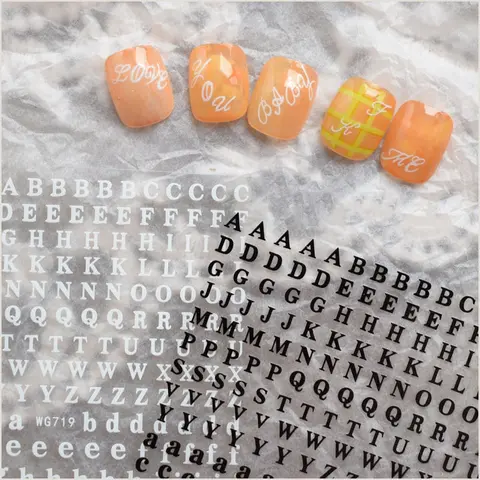 3d prego adesivos roman 26 inglês alfabeto número 3d auto-adesivo imprensa em unhas arte encantos adesivo para manicure