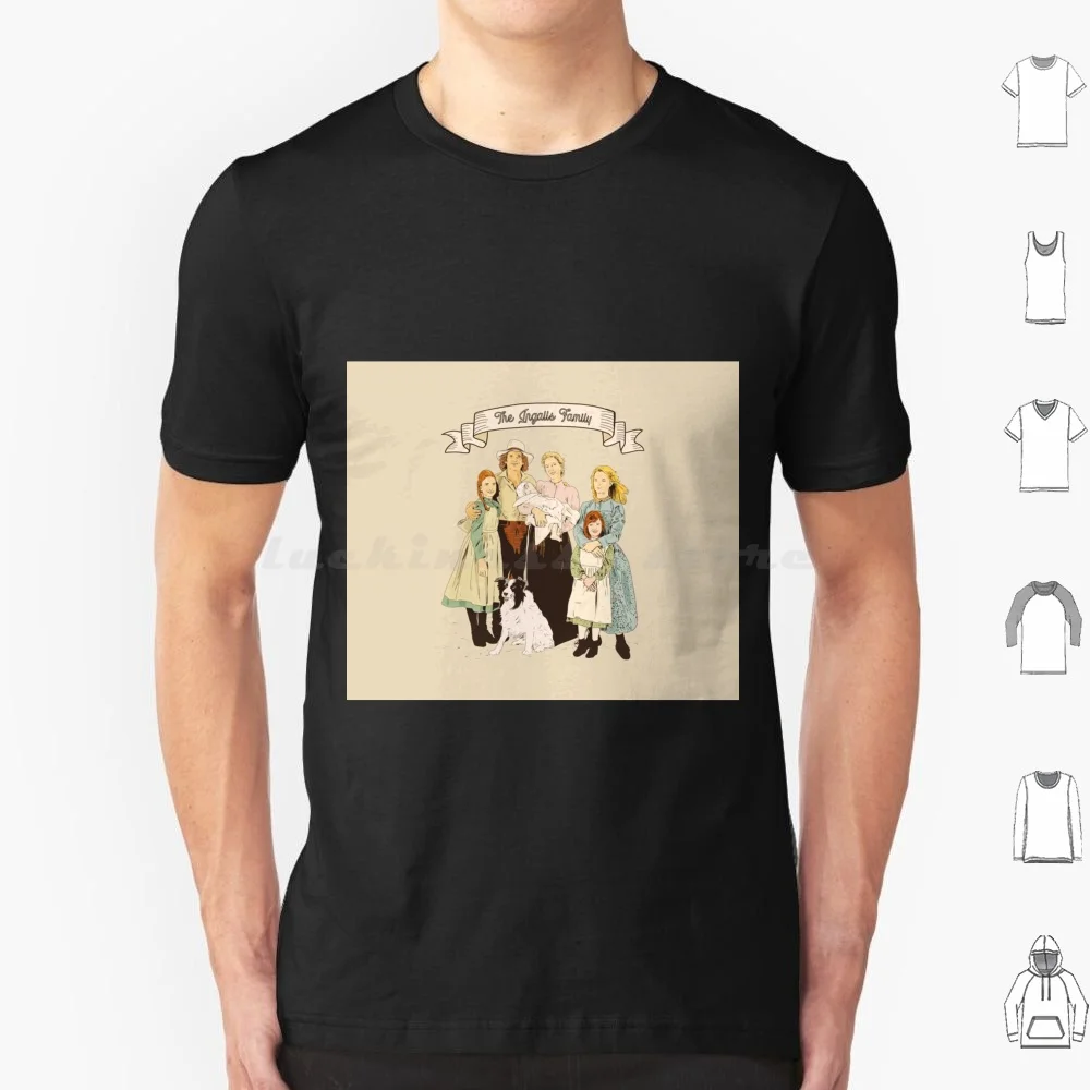 Camiseta colorida The Ingalls Family In The Little House On The Prairie, talla grande, 100% algodón, Ingalls coloridos, familia en poco
