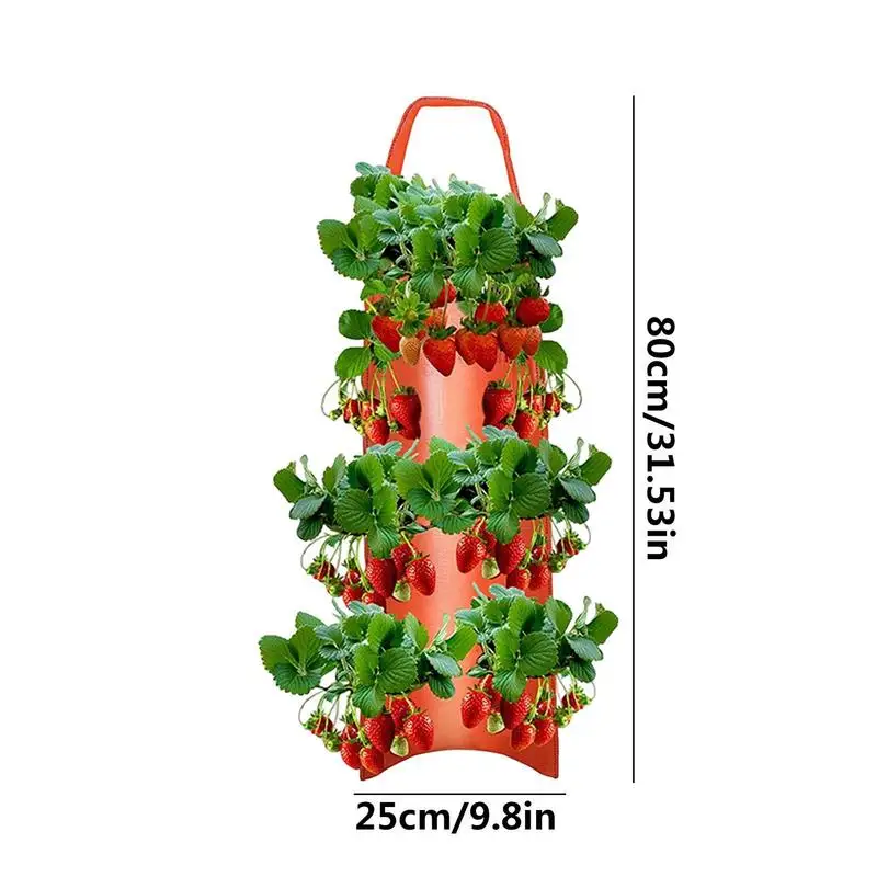 Upside Down Tomato Planter Multi-Function Felt Hanging Tomato Grow Bag Upside Down Planter Strawberry Vegetable Flower Grow Bags