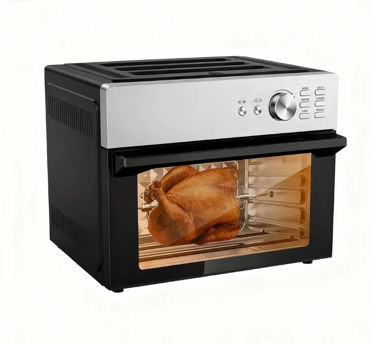 

Smokeless Air Fryer Toaster Oven Combo with Rack Digital Control RV Ready 30L Capacity