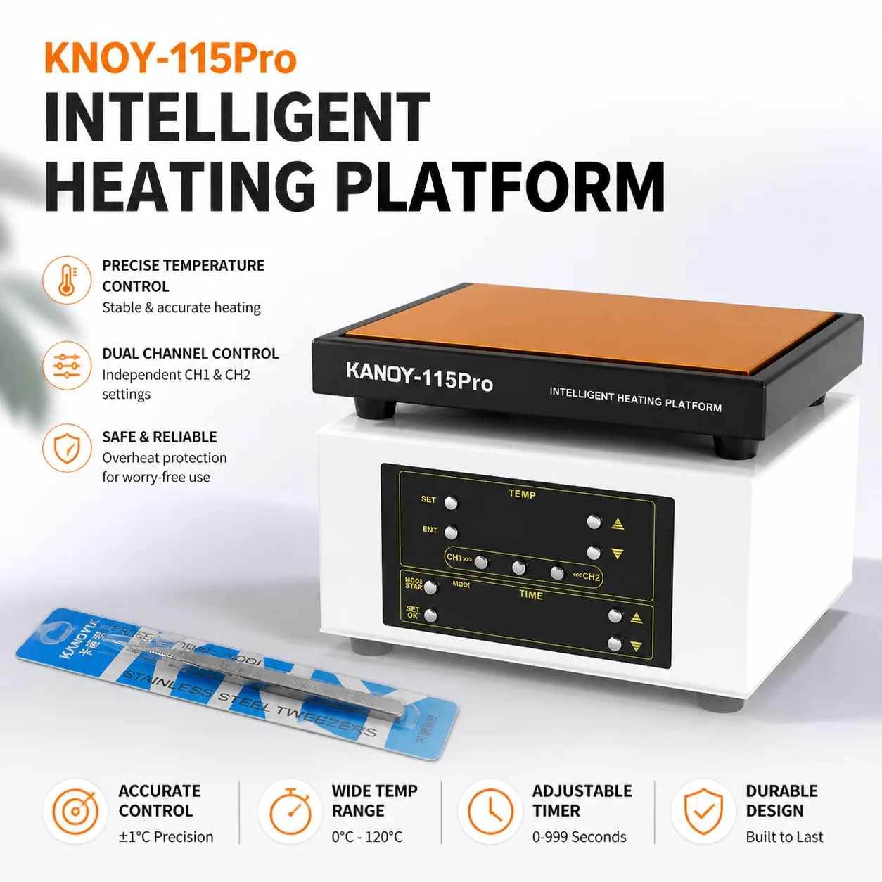 KANOYU-115Pro Intelligent Constant Temperature PCB Soldering Timed Preheating Platform Heating Table