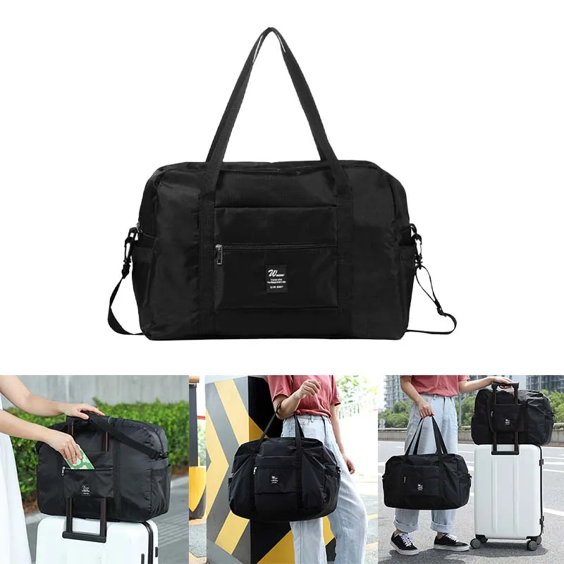 Large one shoulder foldable luggage portable travel bag large capacity trolley case airplane bag crossbody travel storage bag