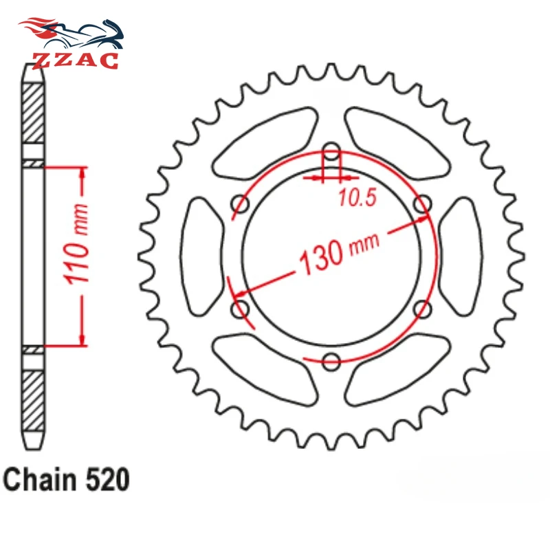 520 43T Motorcycle Rear Sprocket Staring Wheel For Suzuki GSX-R600 GSXR600 GSX-R750 GSXR750 L1-L8 520 Chain Conversion 2011-2018