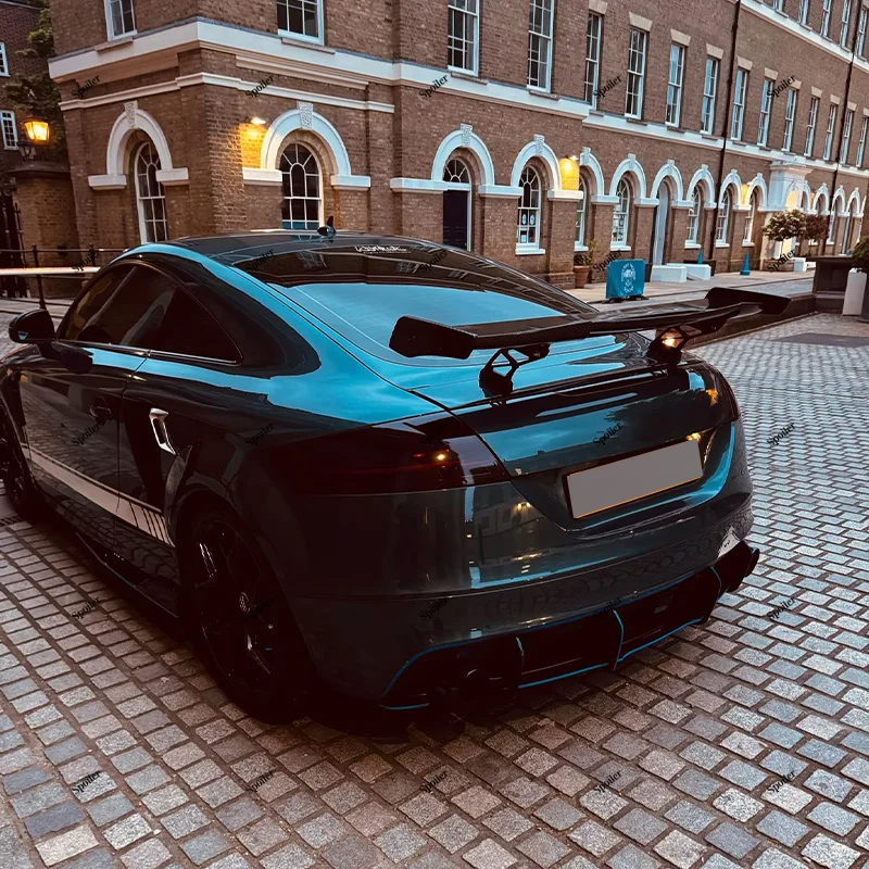 

For Audi TT TTS TTRS MK2 MK3 A3 Accord Standard 2008 - 2026 Carbon Fiber Look Gloss Black Rear Diffuser GT Styling Rear Spoiler