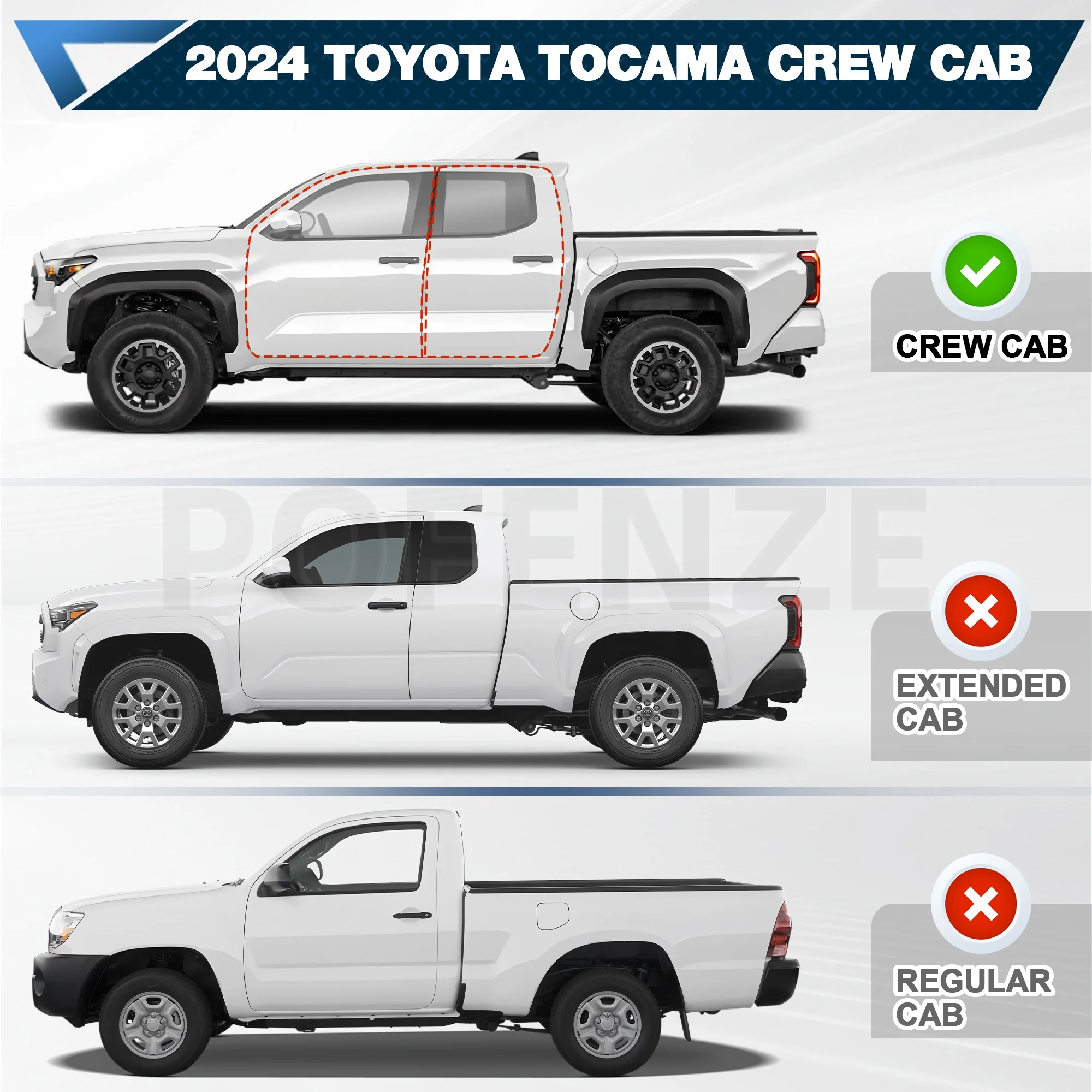 رف سقف تاكوما، مناسب لعام 2024-2025 كابينة تويوتا تاكوما المزدوجة (4 أبواب فقط)، أمتعة حاملات البضائع ذات السلة شديدة التحمل #6