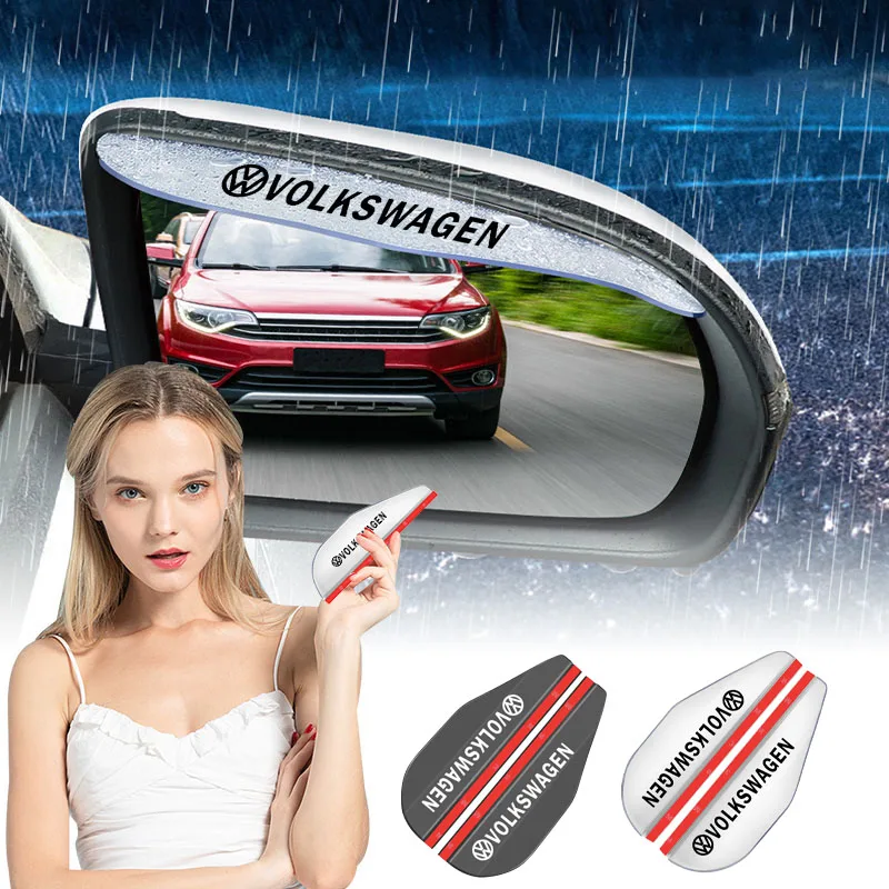 2Pc Car Rear View Side Mirror Rain Board Eyebrow Guard Sun Visor For Volkswagen Polo Golf-4 5 6 7 MK5 MK6 MK7 Tiguan Passat 3B7