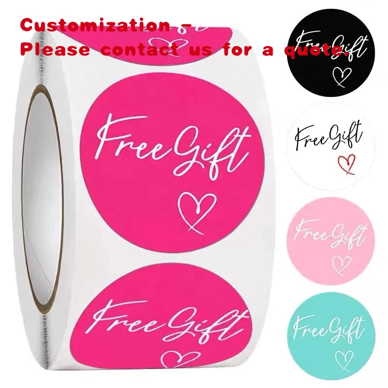 custom.500pcs Per Roll Colorful Round Label Sticker Self-adhesive Merchant Decoration Bag Stickers Business