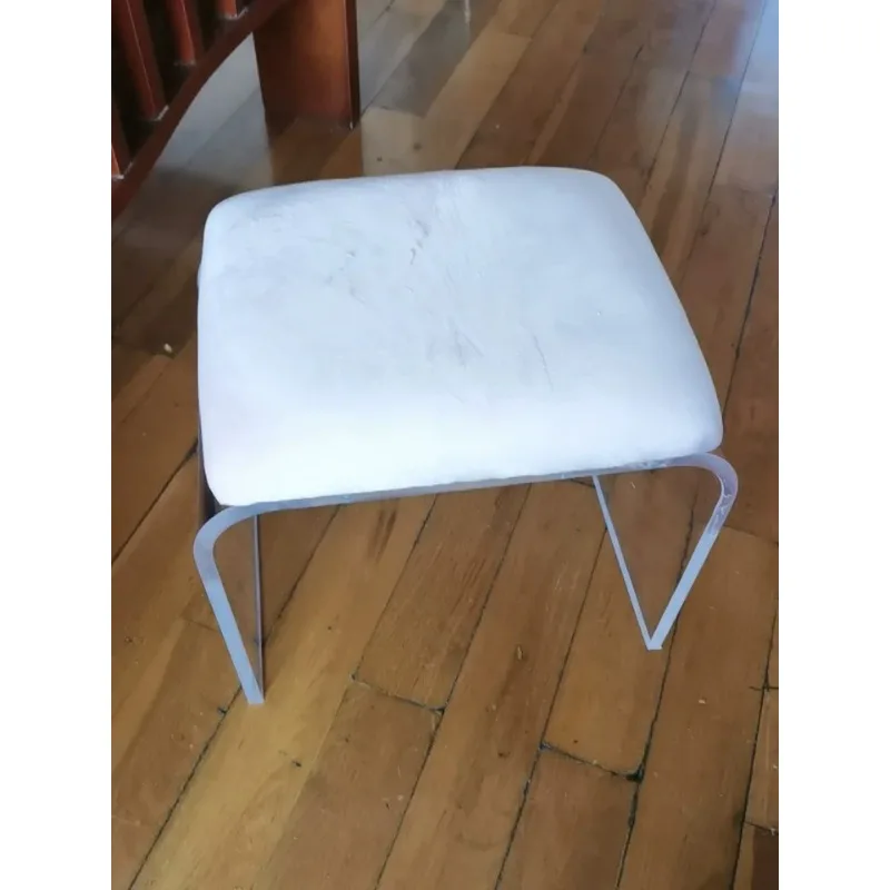 Clear Acrylic Bench Stool Modern Creative Entryway Seat with Storage Low Profile Ottoman Living Room Lightweight Tea Table