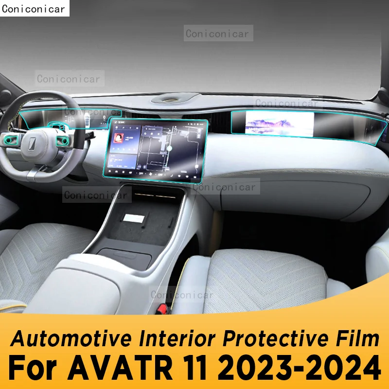 

For AVATR 11 2023 2024 Gearbox Panel Navigation Automotive Interior Screen TPU Protective Film Cover Anti-Scratch Sticker