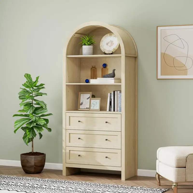 خزانة مخزن المطبخ الخشبية المقوسة مع أرفف قابلة للتعديل، حل تخزين حديث للمزرعة للمطبخ وغرفة الطعام، و #2