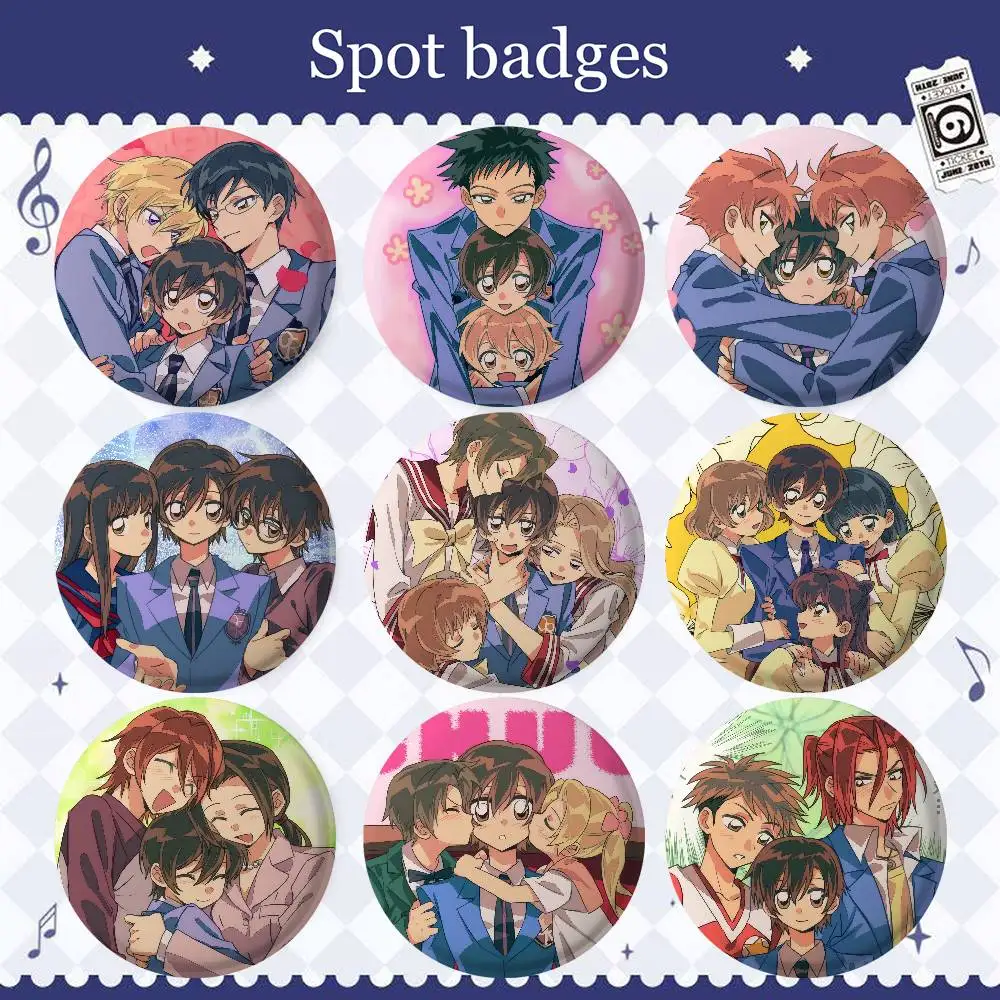 Anime Girl Haruhi Fujioka ALL IN Laser Round Badge Exquisite Spot Goods