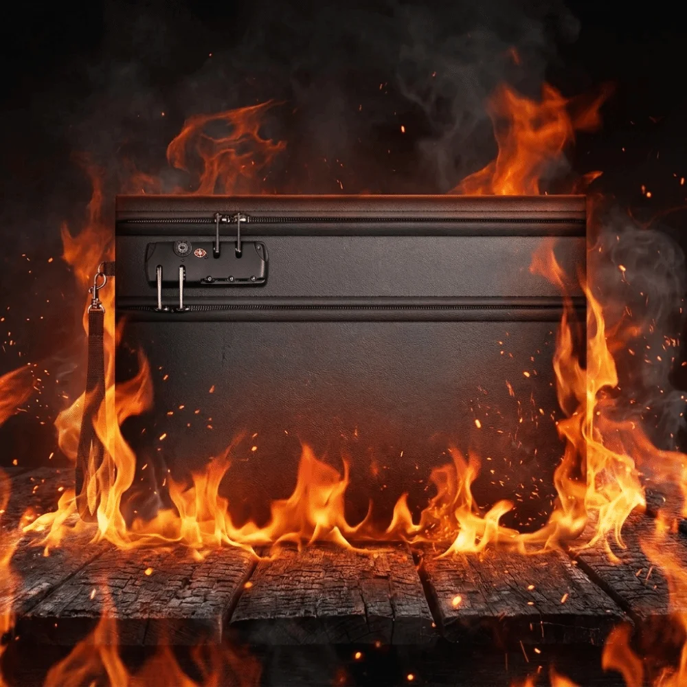 Lockable Fireproof Document Bag Waterproof Heat-resistant Safety File Folder Dustproof Large Capacity Important File Storage Bag