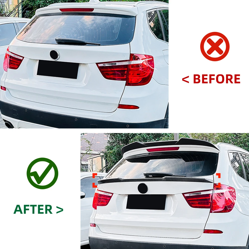 Glossy Black Blade Style Rear Tail Middle Wing Spoiler Exterior Modification Car Body Kit For BMW X3 F25 2011-2017