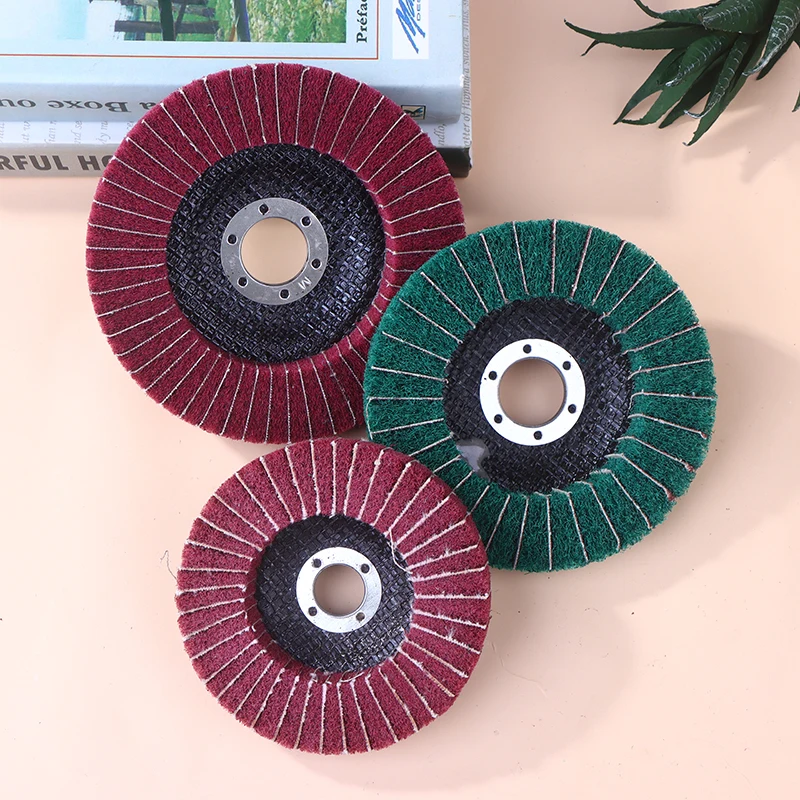 

100/115/125mm Grinding Wheel For Angle Grinder Nylon Fiber Flap Polishing Wheel Disc 5 Inch Non-Woven Grinding Wheel Metal Wood