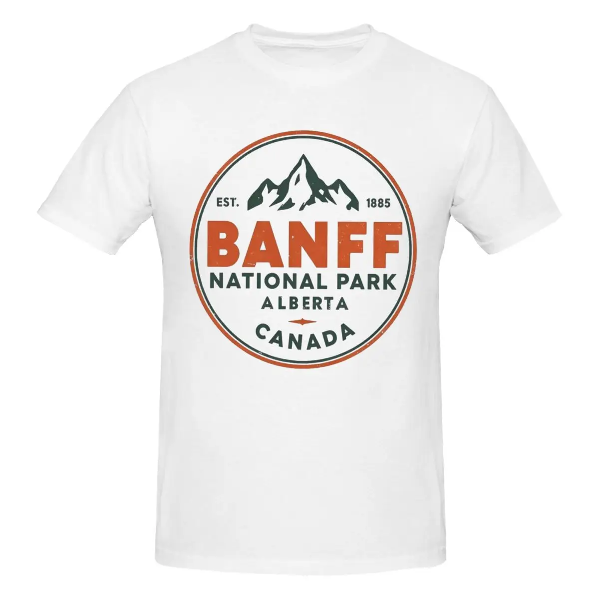 Men Banff National Park Alberta Rocky Mountains Fun T Shirt Vintage Cotton Men T Shirt