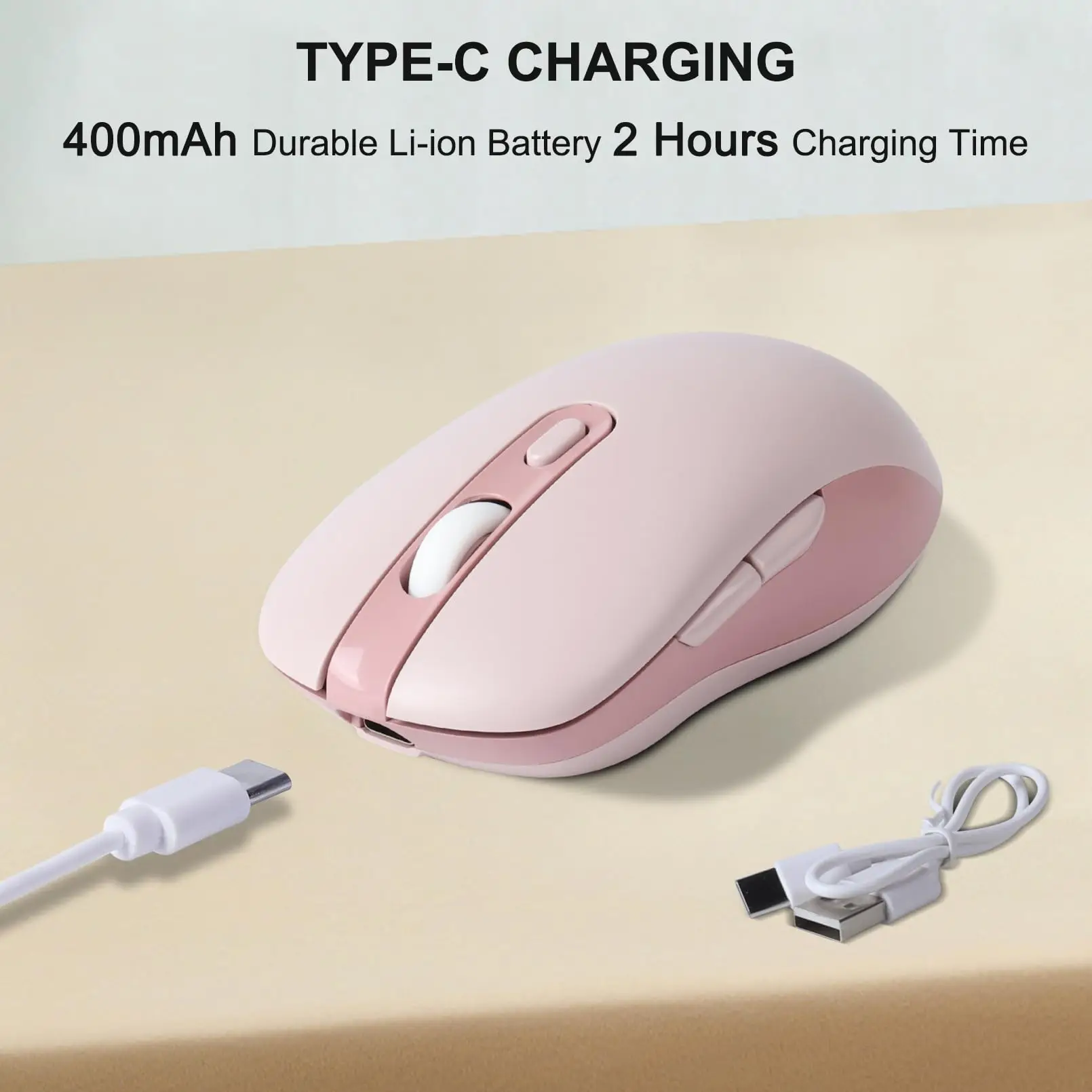 Dual Mode Wireless Mouse Type-C Rechargeable Bluetooth+USB Mause Portable Optical Silent Mice for Laptop PC Desktop Ipad