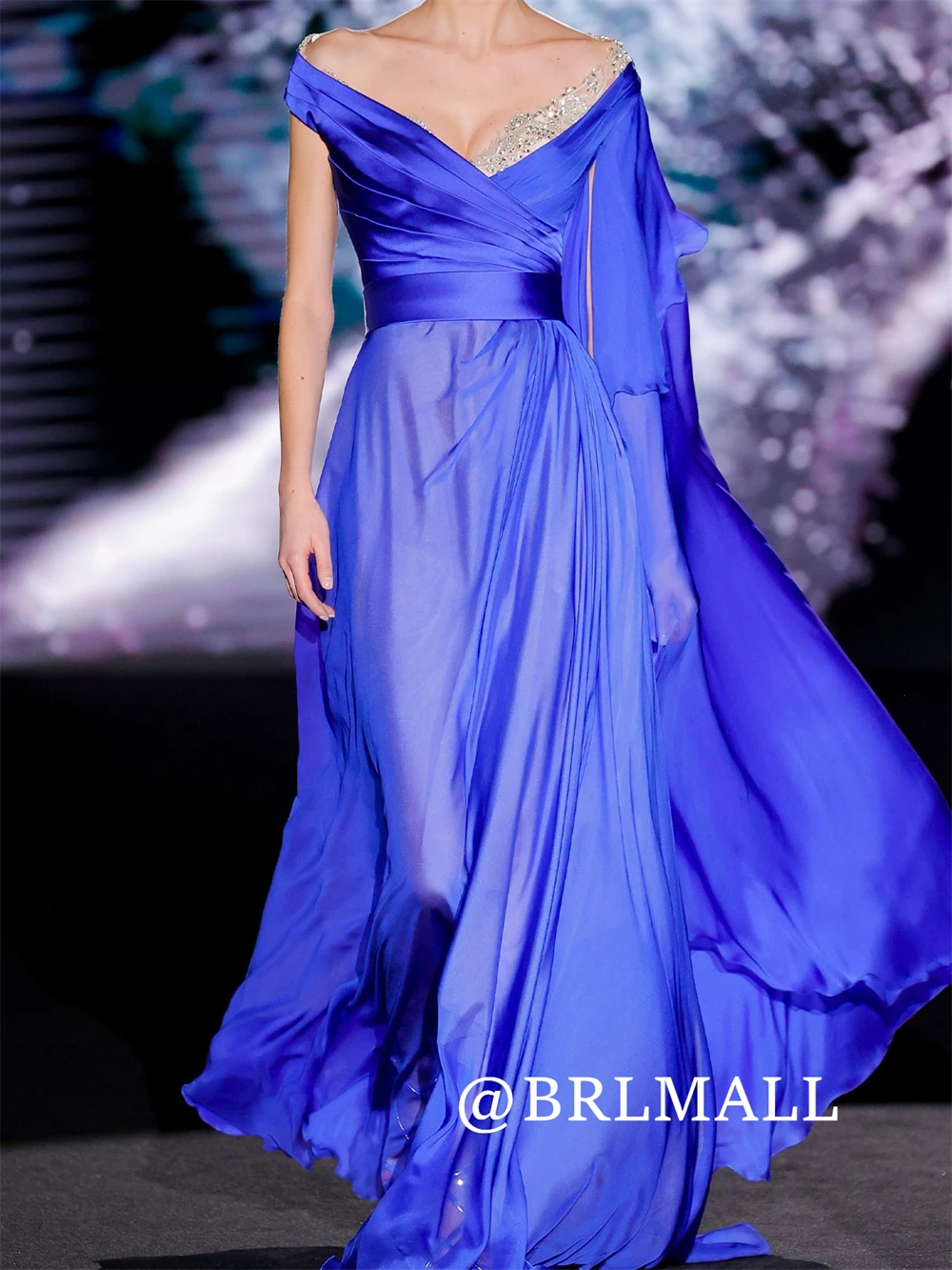 

BRLMALL Elegant Long Prom Dress for Women Chiffon Evening Dresses Customized Women's Party Gown Wedding Guest Dresses