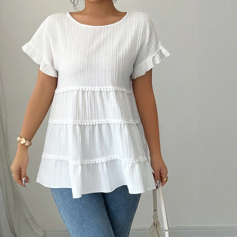 Elegant Temperament Versatile Crew Neck Short-sleeved Top Shirt Women's 2026
