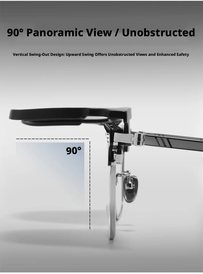 Hochwertige, ultraleichte Anti-UV-3D-Filmbrille mit polarisiertem magnetischem Clip-On-Brillengestell für Herren, Vintage-Titanbrille 9688ZM – Detail 4