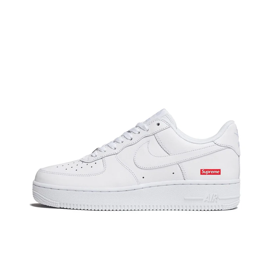 Supreme X Nike Air Force 1 Skateboard Shoes Unisex Low Top White CU9225-100