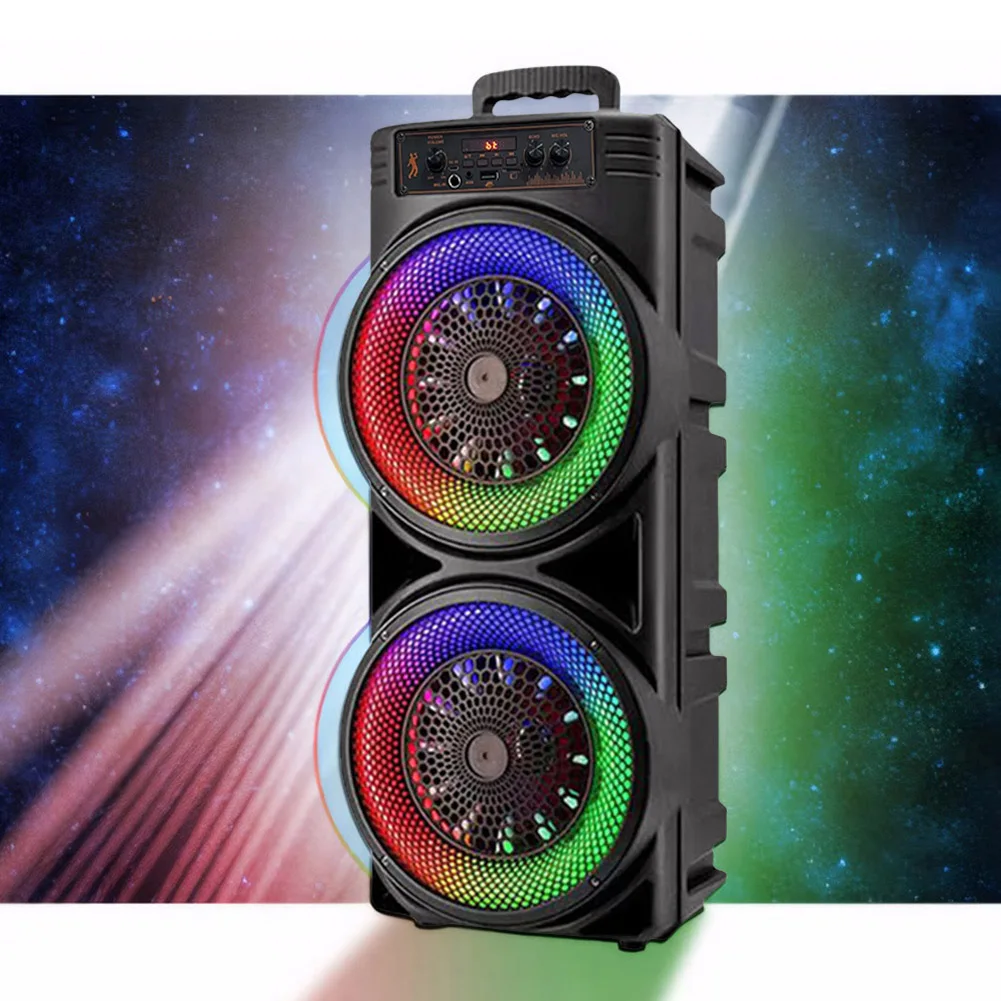 

Bluetooth-Compatible Speaker Portable Speaker with Double Subwoofer Deep Bass Lights Loud Boombox for Home Outdoor Party Gifts