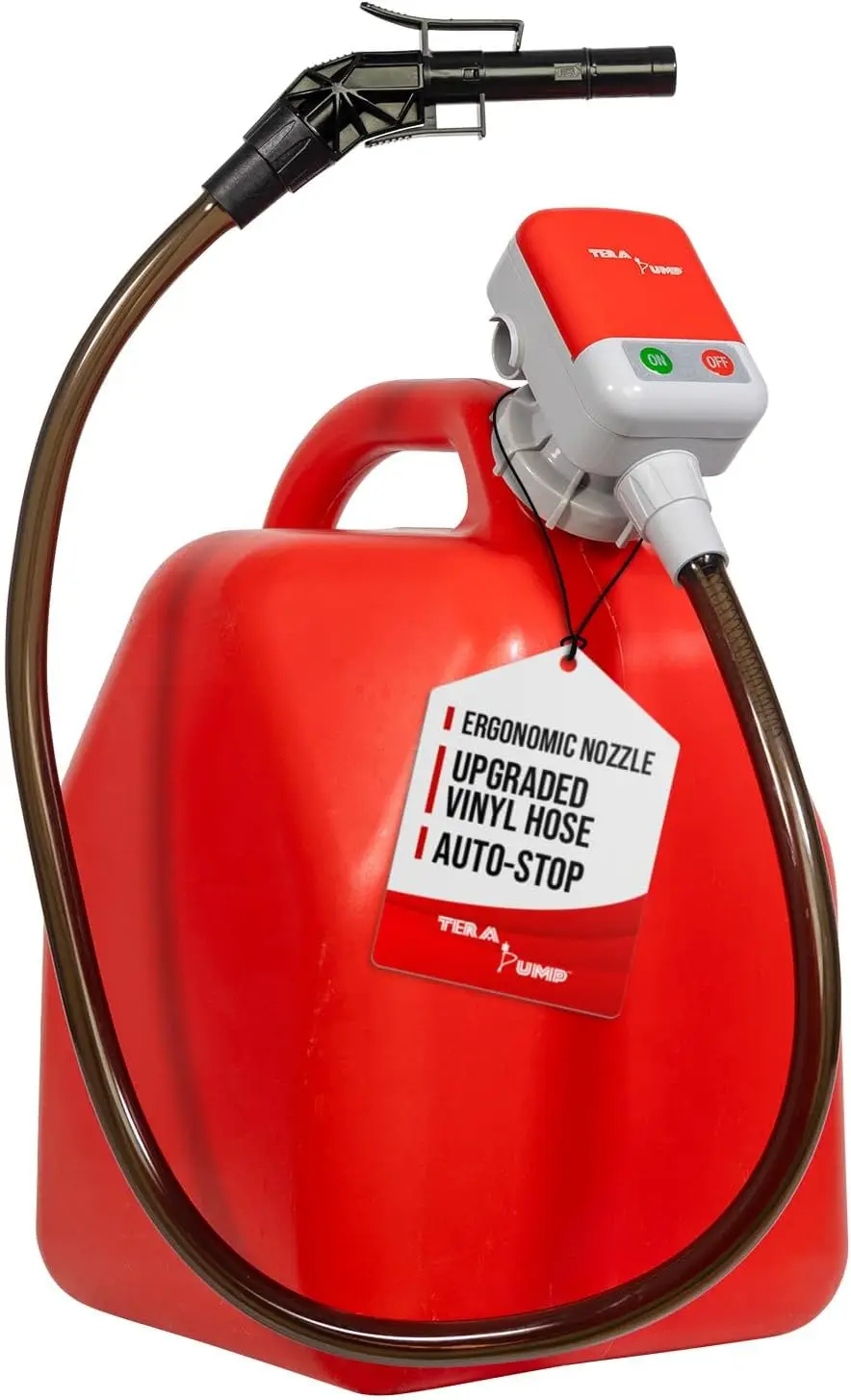 

Universal Fuel Transfer Pump with Overfill Protection, 2.7 GPM Flow Rate, 39.4 Inch Hose for Gas, Diesel & More