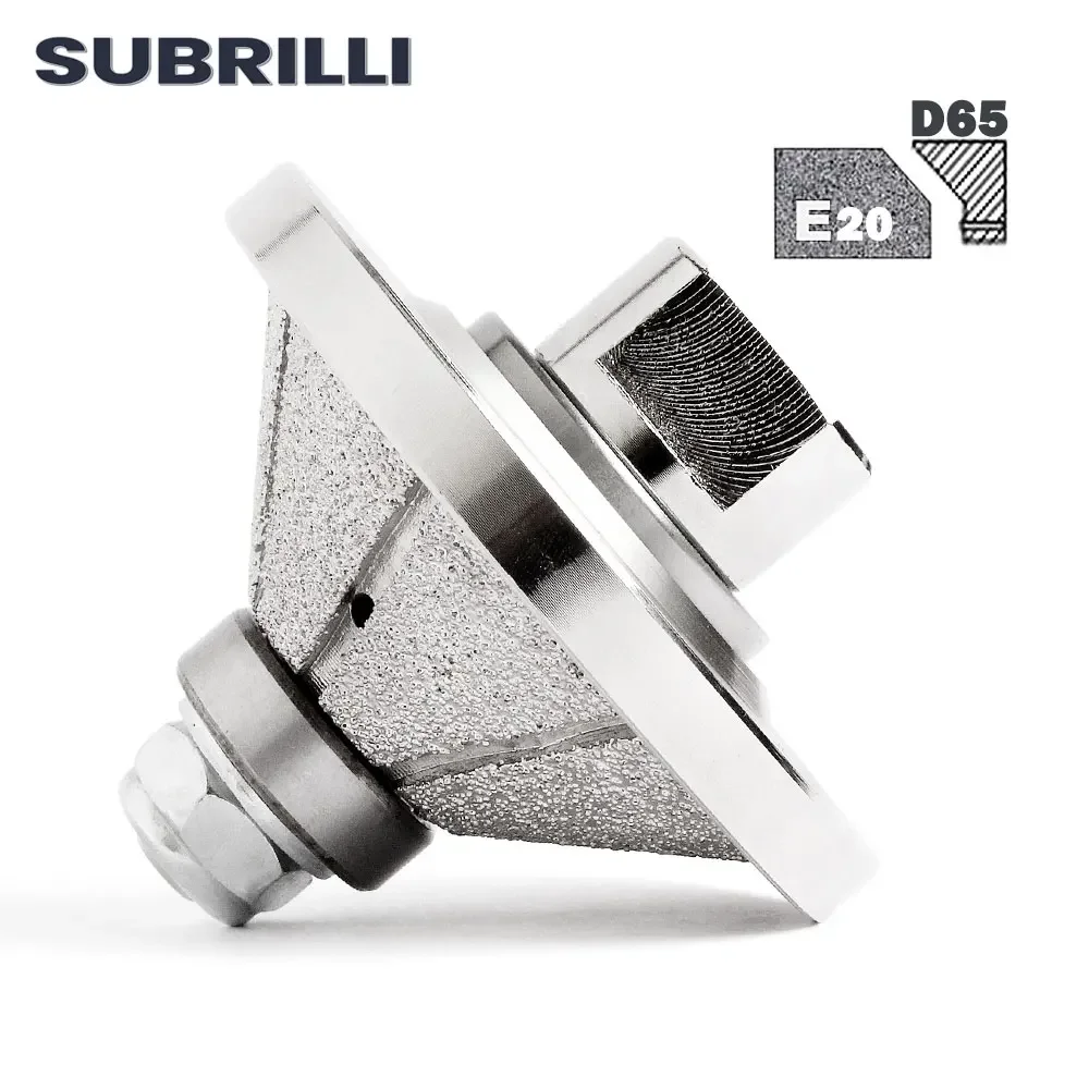 SUBRILLI Bevel E20 Vacuum Brazed Hand Profiler Wheel Diamond Profile Grinding Wheel For Angle Grinder Stone Concrete Edge Cutter