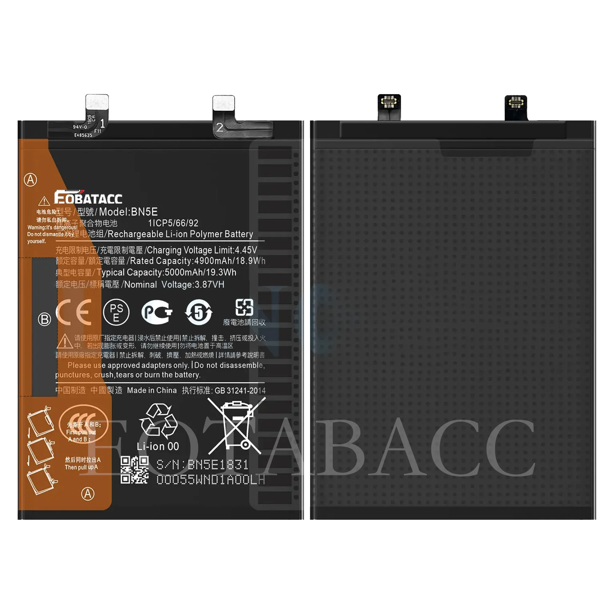 

2025 Years EOBATACC 100% New 5000mAh High Quality BN5E Battery For Xiaomi Redmi Note 11 Pro 5G/ POCO X4 PRO 5G Mobile Phone Batt
