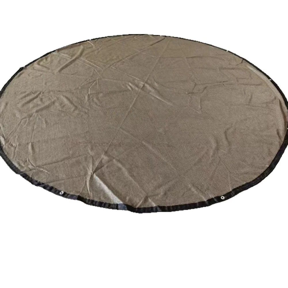 Black Round Pool Cover Storage For Pool Cover Breathable Cover Dustproof Pool Shield PE Fabric Material Reinforced Pull Rope