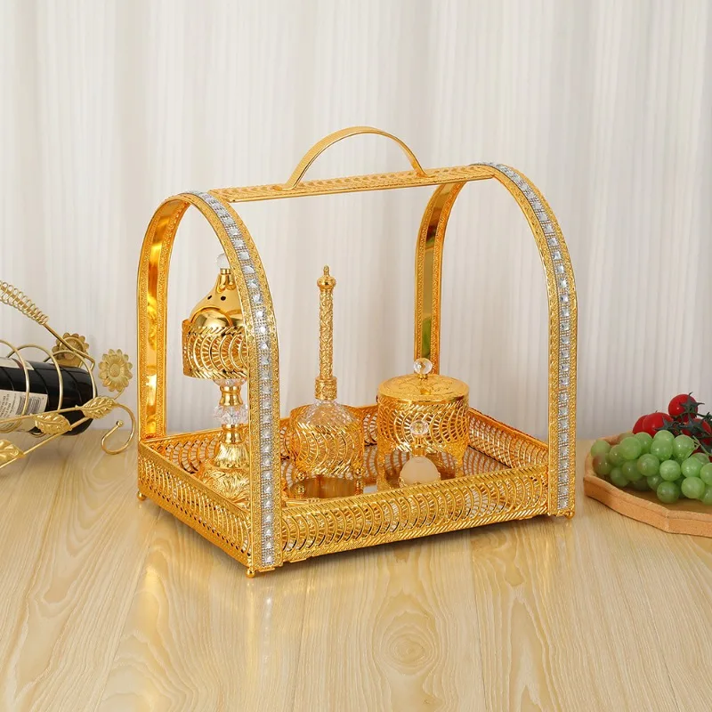 

Arabian Middle East coffee table incense burner aromatherapy burner luxury home high-end ornament metal set cross-border