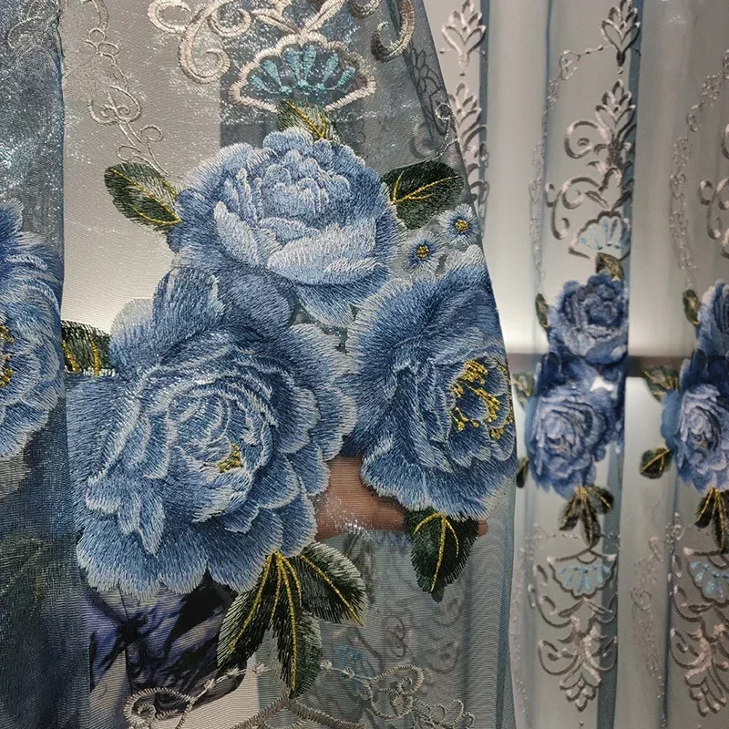 New Chinese Embroidered Curtain Chenille Thicken Curtains for Living Dining Room Bedroom Window Screen Curtains Customize