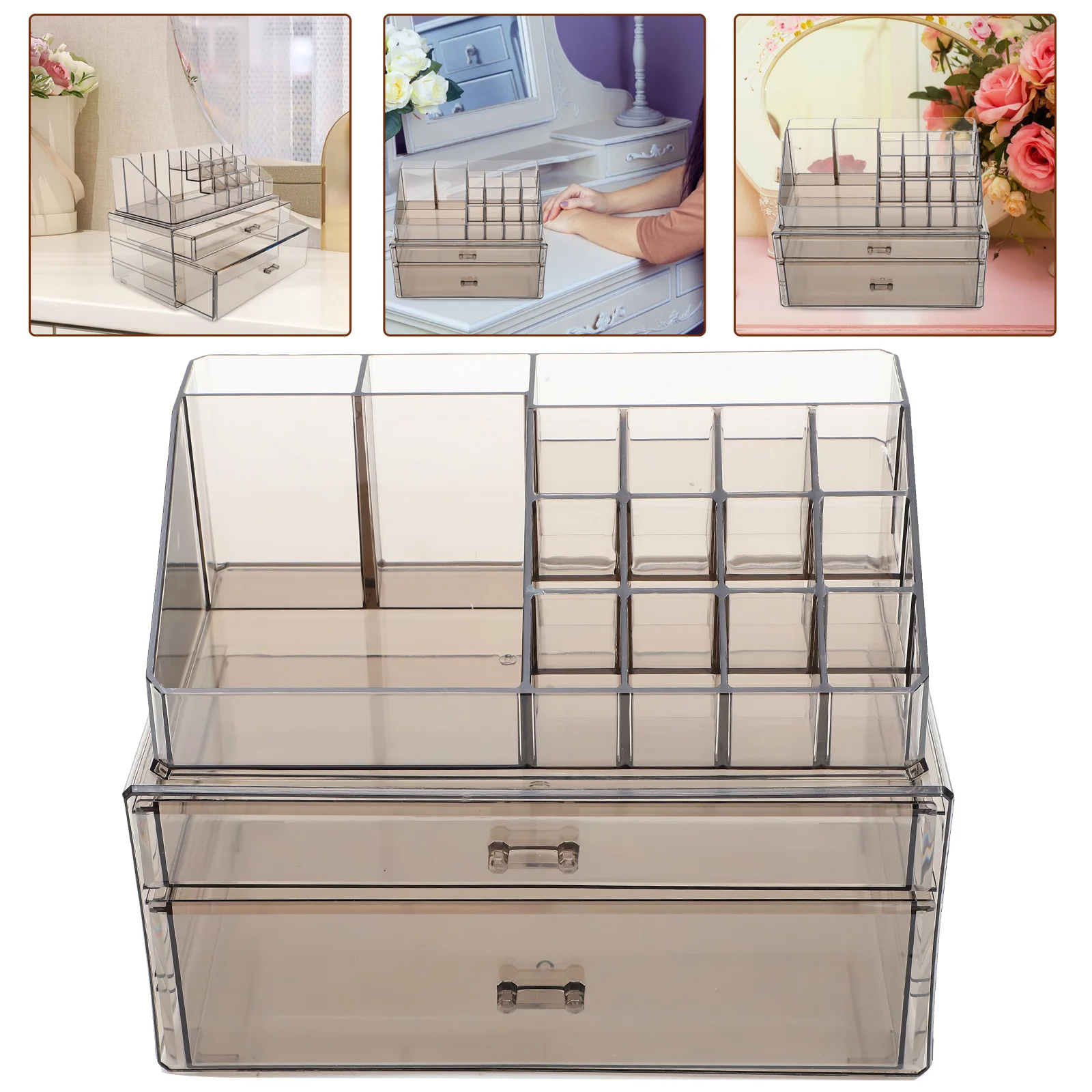 

Transparent Storage Rack Clear Desk ganizer With Drawers Multi Compartment Vanity Tray For Desktop Bathroom Kitchen Material